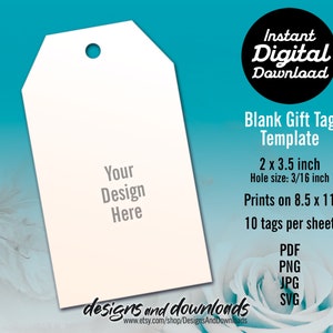 Printable Blank Gift Tag / Hang Tag Template