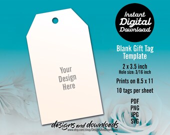 Printable Blank Gift Tag / Hang Tag Template