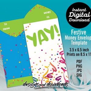 Printable Festive Money Envelope Template