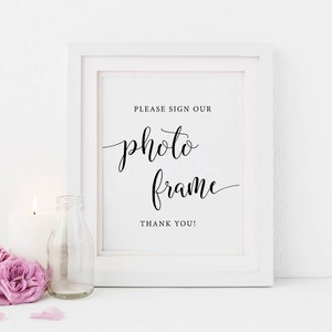 Please Sign Our Photo Frame Sign, Memory Frame Sign, Photo Guest Book Sign, Sign Our Guest Frame, Frame Guestbook Sign, Printable Wedding image 1