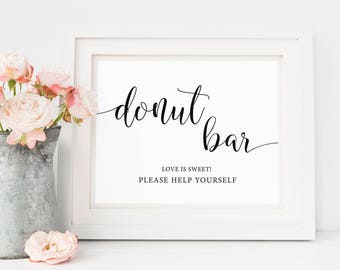 Donut Bar Sign, Wedding Donuts Sign, Donut Bar Printable, Dessert Table Sign, Wedding Reception Signs, Wedding Favor Sign, Instant Download