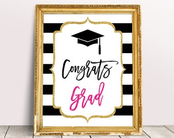 Black And Gold Graduation Decor Graduation Party Ideas Etsy