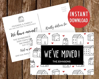 We've moved Postcards Template, Moving Announcement, We Moved Digital Download, Change of Address, We Have Moved, New Address Card New Home