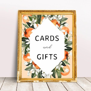 Cards and Gifts Sign, Little Cutie Baby Shower Sign, A Little Cutie Is On The Way Baby Shower, Favor Table Sign, Citrus Baby Shower Decor