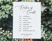 Wedding Day Timeline Sign Printable, Order of Events Sign, Wedding Timeline, Order of The Day Poster, Wedding Itinerary Sign Template