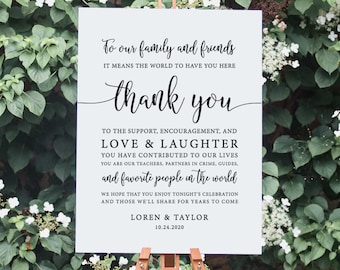 Thank You Wedding Sign, Printable, Wedding Thank Your Sign Template, Thank You Sign for Wedding, Thank You For Coming To Our Wedding Sign