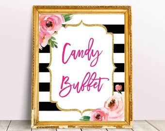 Candy Buffet Sign, Kate Bridal Shower Signs, Candy Bar Sign, Bridal Shower Sign, Dessert Table Sign, Grab a Treat Sign, Sweet Treats Sign,