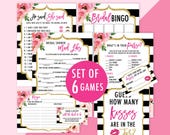 Kate Bridal Shower Games Package Printable, Spade Inspired Bridal Game Bundle, Kate Shower Games Package, Floral He Said She Said, Digital