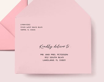 Retro Envelope Template, Printable Minimalist Address, Envelope Address, Printable Envelope, Editable, Digital, Templett A7, A6, A1, 22