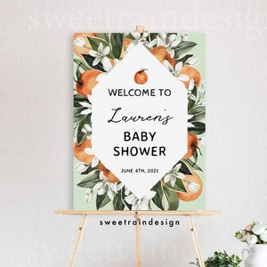 A Little Cutie Is On The Way Baby Shower Signs, Cutie Welcome Sign Template, Little Cutie Baby Shower Decor, Clementine Baby Shower DIY
