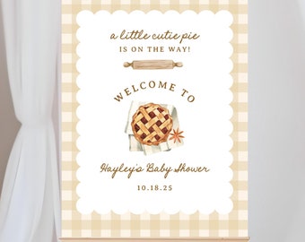 Cutie Pie Baby Shower Welcome Sign Template, Sweet as Pie Baby Shower, Fall Baby Shower Sign, Pumpkin Pie Baby Shower Decorations, Printable