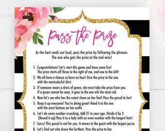 Pass The Prize Game, Kate Bridal Shower Games, Pass The Parcel, Baby Shower Prize Rhyme Game, Spade Baby Shower Printable, Instant Download