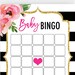 Kate Baby Shower Bingo, Printable Baby Bingo Game Cards, Pink Floral ...