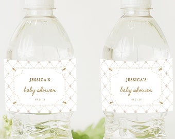 Mommy To Bee Baby Shower Water Bottle Labels, Bee Water Bottle Labels, Gender Neutral Baby Shower Water Labels, Honey Bee Party Favors 013