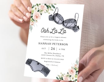 Lingerie Party Invitation Template, Lingerie Shower Invitation, Lingerie invitation, Wedding Shower, Lingerie Bridal Shower, Panty Party