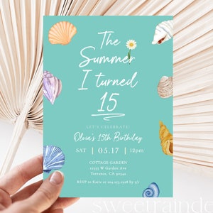 The Summer I Turned Geburtstagsparty Einladung Vorlage, TSITP Geburtstag, Sommer Geburtstag lädt ein, Teen Girl 15.Geburtstag, Instant Download