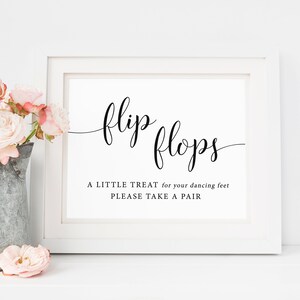 Flip Flop Sign for Wedding, Flip Flops Printable Sign, Dancing Feet ...