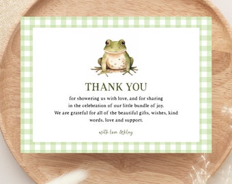 Frog Baby Shower Invitation Template, Hop On Over Invitation, Boy Baby Shower Invite, Green, Frog Theme, Baby Shower Bundle, Spring Baby