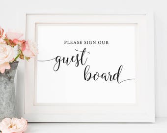 Please Sign Our Guest Board Printable, Please Sign Our Guest Board Sign, Rustic Wedding Guest Book Alternative, Wedding Board Reception Sign