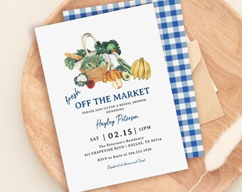 Off the Market Bride Invitation Template, Fresh Off the Market Bridal Shower Invite, Farmer's Market, Bridal Brunch, Editable, Summer