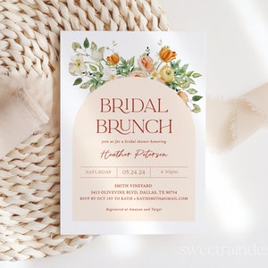 Spring Floral Bridal Brunch Invitation Template, Garden Bridal Shower Invites, Boho Flowers Bridal Shower, Floral Couples Shower, Editable