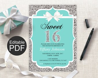 sweet 16 invitation etsy