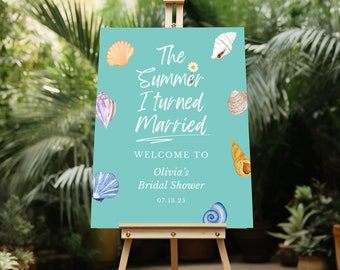 The Summer I Turned Married Bridal Shower Welcome Sign Template, Cousins Beach, TSITP, Team Conrad, Beach, Costal Bridal Shower Decorations