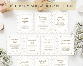 Honey Bee Baby Shower Game Bundle Printable, Little Bee Baby Shower, Bee Theme, Gender Neutral Games, Bee Baby Game Bundle, Editable 013