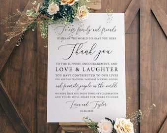 Wedding Thank You Sign, Large Wedding Signage, Rustic Wedding Sign, Wedding Thank You Poster, Wedding Reception Sign, Printable
