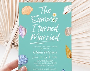 The Summer I Turned Married Bridal Shower Invitation Template, Cousins Beach, TSITP, Team Conrad, Beach, Costal Bride, Instant Download