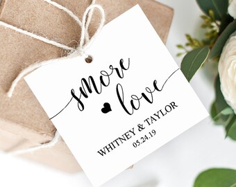 Smore Love Tags, Hochzeit Favor Tags, Smore Favor Tags Vorlage, Smore Hochzeit Gefälligkeiten, S'more Love Label, Smore Favors, Instant Download