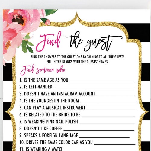 Kate Bridal Shower Games Package Printable Spade Inspired - Etsy Canada