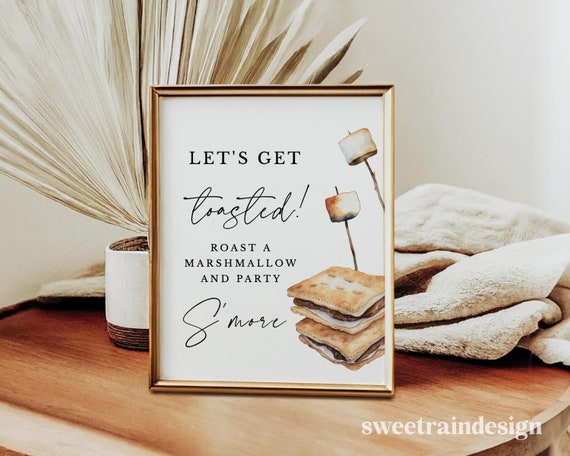 S'more Sign Printable, S'more Station, Smore Love Sign, Smores Bar Wedding Sign, Roast a Marshmallow and Party S'more,  Instant Download