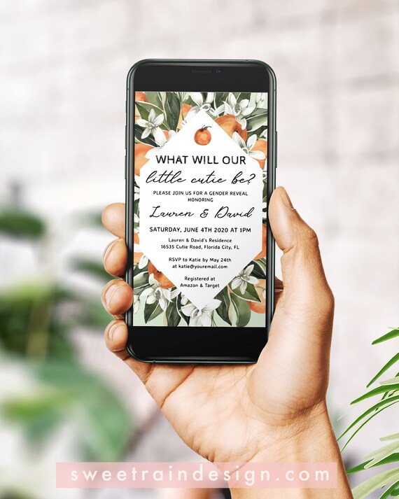 Little Cutie Gender Reveal Party Evite, He or She, What Will Our Little