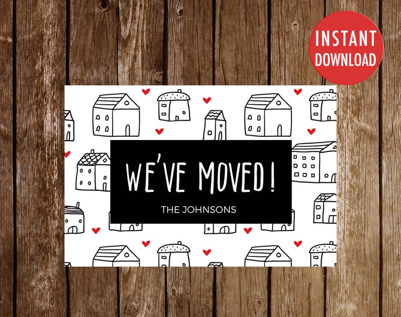 We've Moved Postcards Template Moving Announcement We - Etsy