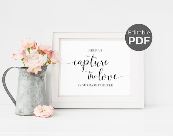 Wedding Hashtag Sign Editable Template Printable Hashtag Sign Help Us Capture The Love Sign Rustic Social Media Sign Diy Instant Download By Sweet Rain Design Catch My Party