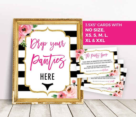 Panty Game Card, Drop Your Panties Sign, Kate Bridal Shower Games, Floral  Bachelorette Party Game, Printable Lingerie Shower Underwear Game 