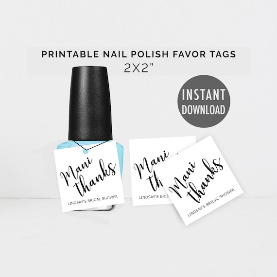 baby shower nail polish favor tags printable