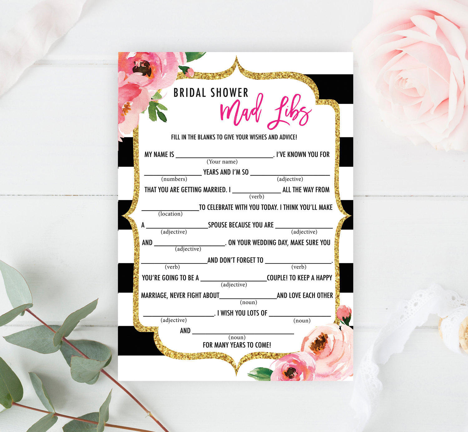 Kate Bridal Shower Games Package Printable Spade Inspired | Etsy