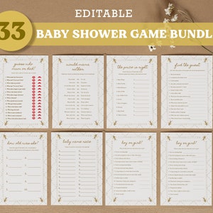 Bee Baby Shower Game Bundle Printable, Little Bee, Honey Baby Shower, Bee Theme, Gender Neutral Games, Bee Baby Game Bundle, Editable 013