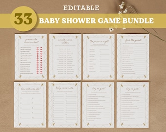 Bee Baby Shower Game Bundle Printable, Little Bee, Honey Baby Shower, Bee Theme, Gender Neutral Games, Bee Baby Game Bundle, Editable 013