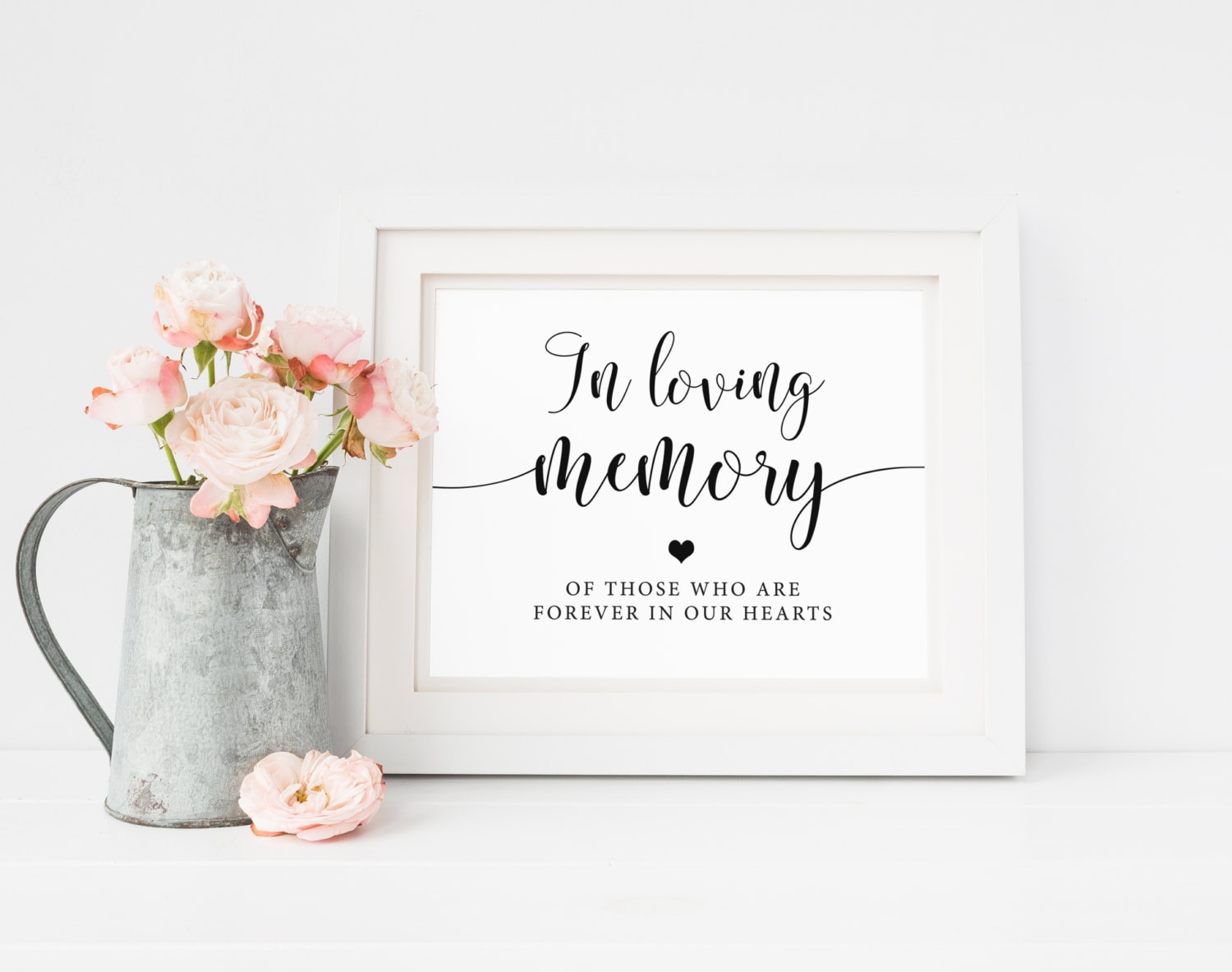 In loving memory sign for weddings or engagement parties COPPER FOIL PRINT 