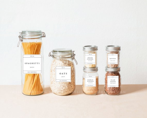 Modern Spice Jar Labels, Spice Labels Template, Custom Spice Labels, Spice Labels Printable, Editable Labels, Printable Pantry, Pantry Label Il_570xn