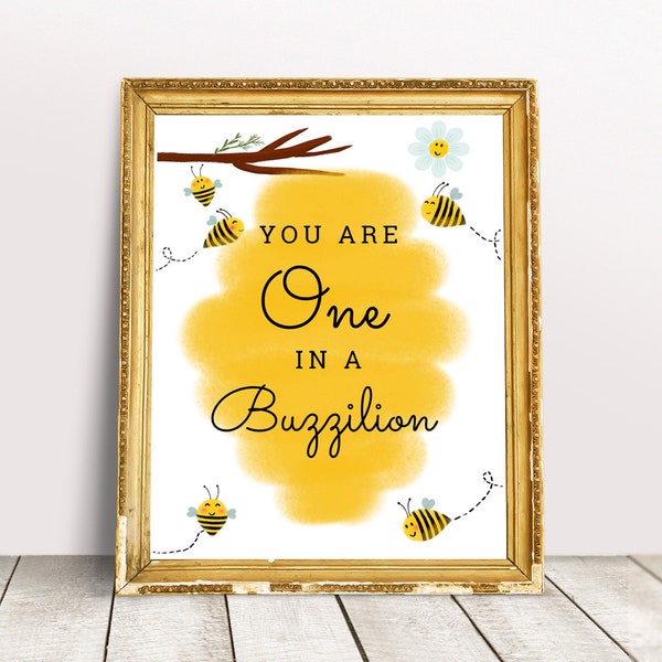 First Bee Day Sign, Happy Bee Day, You Are One In A Buzzilion, Honey Bee Birthday Decorations, Bee Theme Party, 1st Bee Day 003