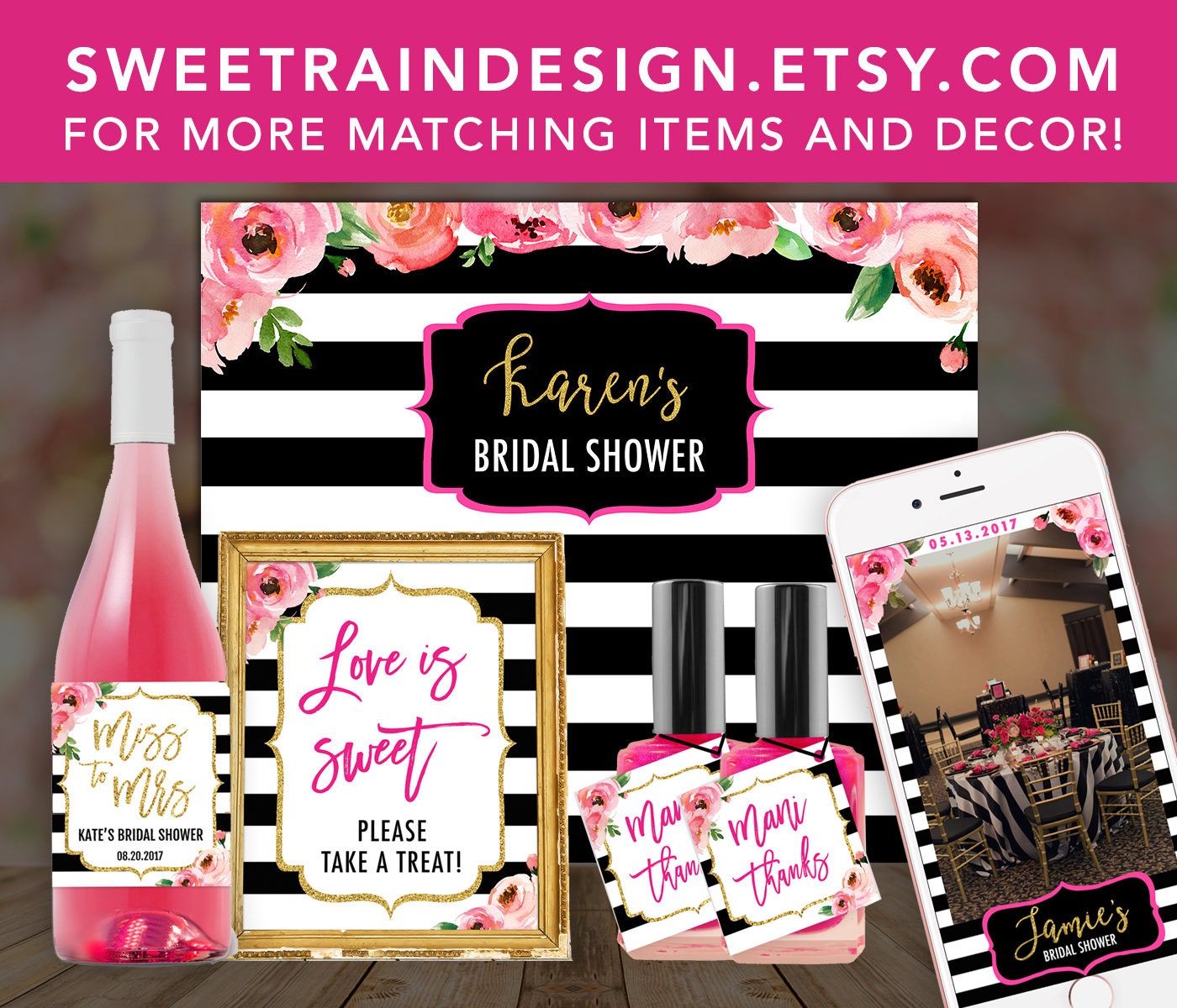 Sweet Baby Girl Shower Invitation Editable Template Set Etsy Canada