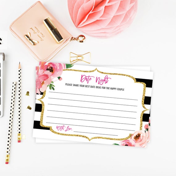 Date Night Cards Printable, Wedding Date Night Ideas for the Newlyweds ...