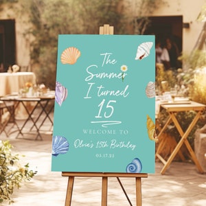 The Summer I Turned Birthday Party Welcome Sign Template, Cousins Beach, TSITP Birthday, Team Conrad, Pretty, Teenager Birthday Decorations