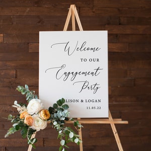 Engagement Party Welcome Sign Template, Engagement Signs, Engagement Decorations, Welcome To Our Engagement, Rustic Engagement Ideas