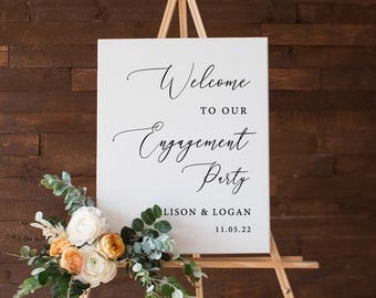 Engagement Party Welcome Sign Template, Engagement Signs, Engagement Decorations, Welcome To Our Engagement, Rustic Engagement Ideas