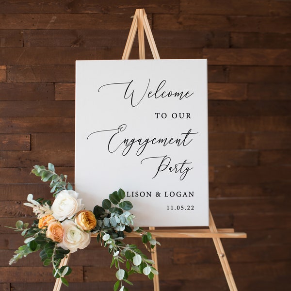 Engagement Party Welcome Sign Template, Engagement Signs, Engagement Decorations, Welcome To Our Engagement, Rustic Engagement Ideas
